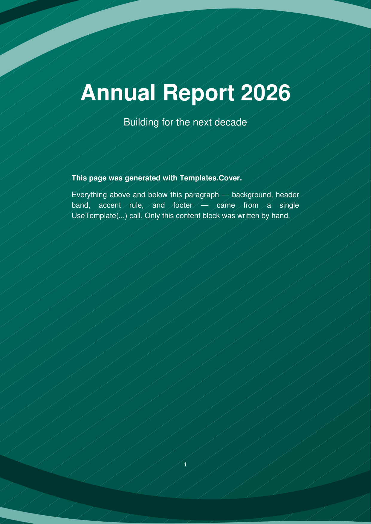First page of the page templates showcase PDF
